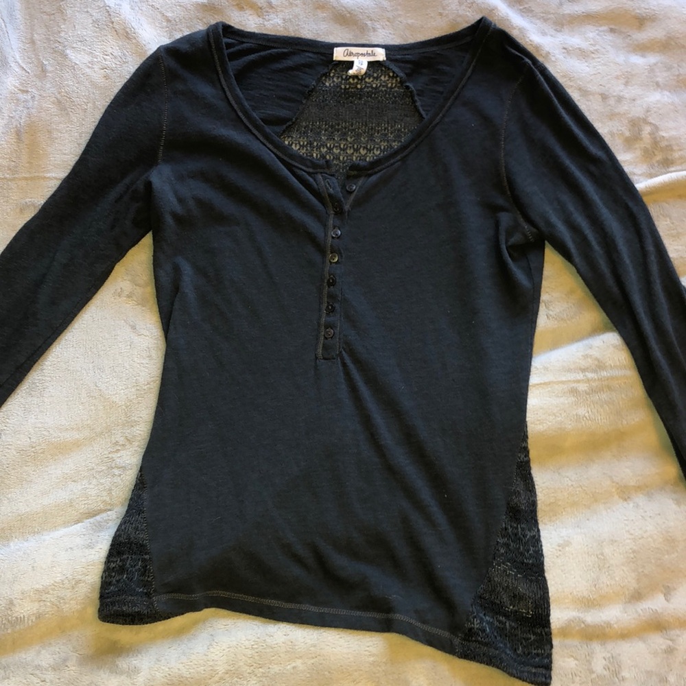 Blue long sleeve with lace back